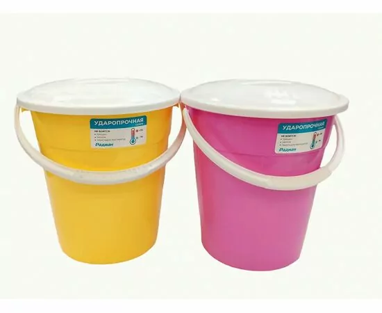 960879 - Ведро пищевое 8 л,круглое,крышка,мерн шк,ударопрочное,(темп -70°/+70),Евро микс цвет,УП-7181/ Радиан (1)