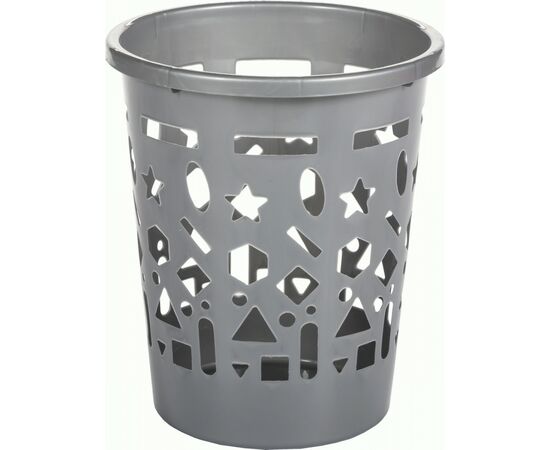 960941 - Корзина для мусора/бумаг 11л,h=31см,d=26,5см,серый,10193010/ Радиан (1)