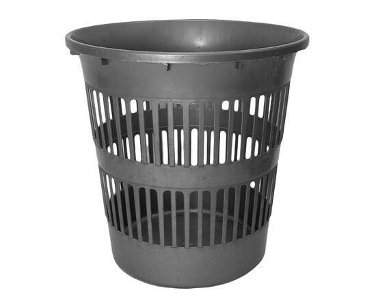 960942 - Корзина для мусора/бумаг 11л,h=28см,d=28,5см,цвет сталь,MPG961956/ Мультипласт Групп (1)