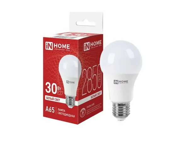 963244 - ASD/InHome лампа св/д VC ЛОН A65 E27 30W(2850lm) 4000K 4K 131x65 (без пульсации) 6240 (1)