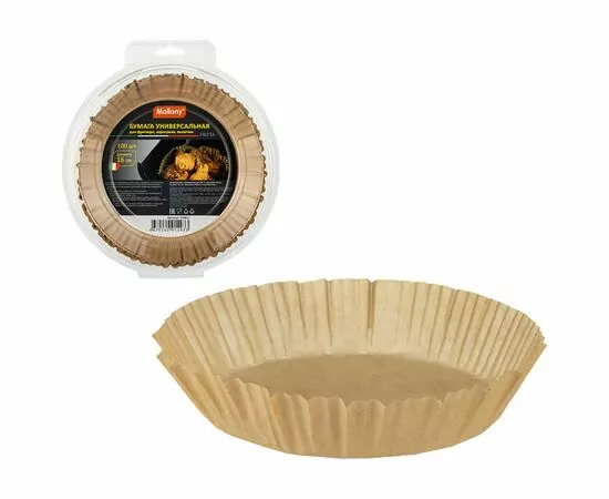 963901 - Форма д/выпечки однор круг 16*4,5см бумага 100шт/уп, цена за уп FRITTA 110617 Mallony (1)