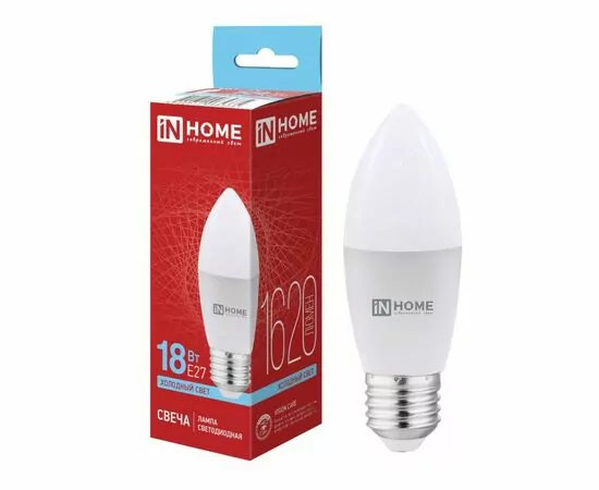 964315 - ASD/InHome лампа св/д VC свеча C37 E27 18W(1620lm) 6500K 6K 116x38 (без пульсации) 5335 (1)