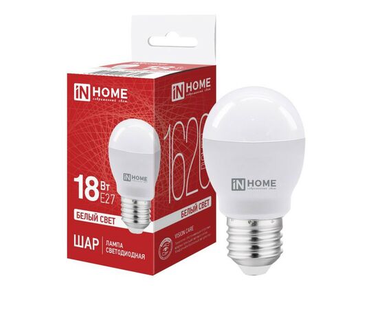 964316 - ASD/InHome лампа св/д VC шар P45 E27 18W(1620lm) 4000K 4K 85x46 (без пульсации) 5342 (1)