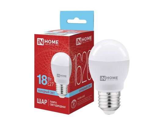 964317 - ASD/InHome лампа св/д VC шар P45 E27 18W(1620lm) 6500K 6K 85x46 (без пульсации) 5359 (1)