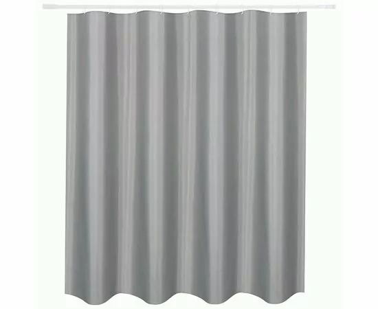 964970 - Штора для ванной комнаты полиэстер 180*180см,12колец,серый,водоотталк  покрыт,311979/ Рыжий кот (1)