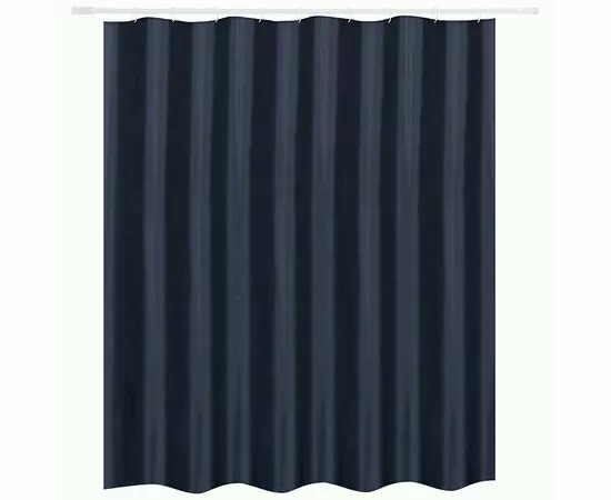 964972 - Штора для ванной комнаты полиэстер 180*180см,12колец,темн-син,водоотталк  покрыт,311981/ Рыжий кот (1)