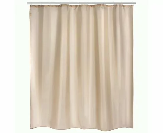 964973 - Штора для ванной комнаты полиэстер 180*180см,12колец,бежевый,водоотталк  покрыт,311982/ Рыжий кот (1)