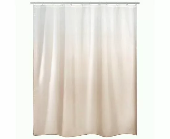 964974 - Штора для ванной комнаты полиэстер 180*180см,12колец,бело-беж,водоотталк  покрыт,311983/ Рыжий кот (1)