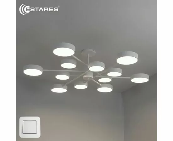 965090 - Estares св-к-люстра св/д MATEO 150W(15000lm) 2K-4K-6K 1014x250 бел БЕЗ пульта ON/OFF IP20 # (1)