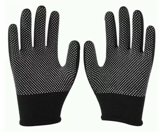 909116 - Перчатки хоз. сад. нейлон с ПВХ-покрытием Микроточка черные М(р.8) 1-2.sale  E1M (1)