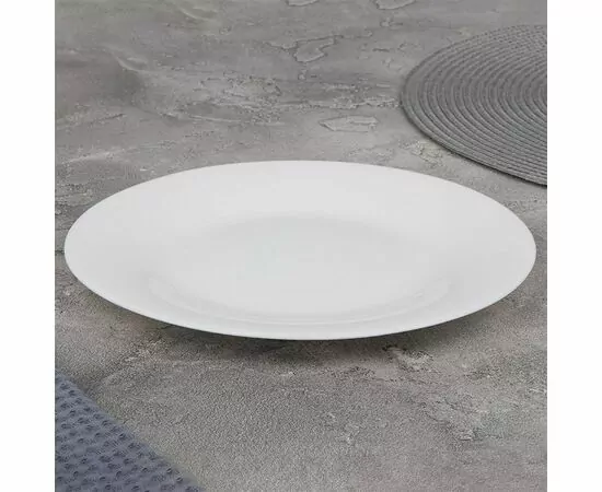 954720 - Тарелка обеденная Classica 23,2см  стекло белая (кратность 6шт!!!) 110681 Mallony (1)