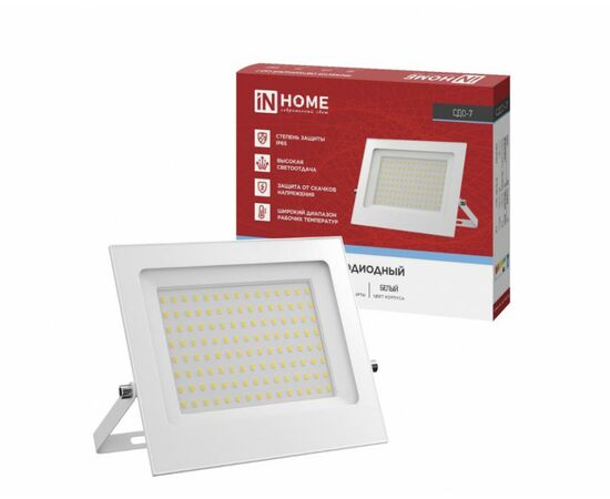 965850 - ASD/InHome прожектор св/д СДО-7 100W(9000lm) 6500K 6K 225x184x24 алюминий/белый IP65 4307 (1)