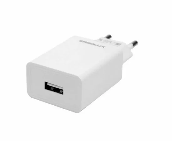 967634 - Сет.адаптер/зарядник/блок пит. СЗУ 1xUSB 100-270V, 10W/2A  ERGOLUX ELX-PA02P-C01 ПРОМО белый, пакет (1)
