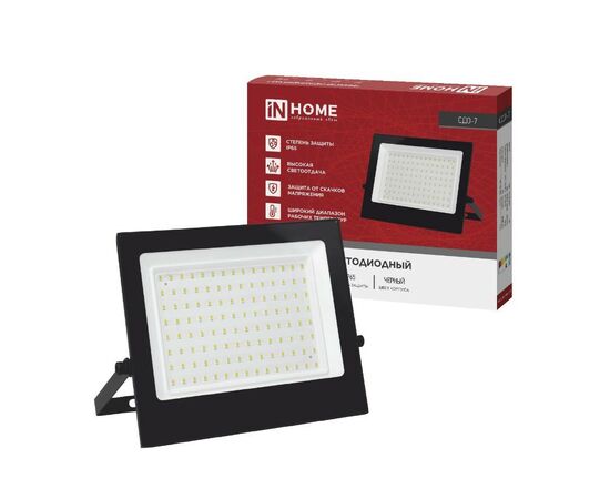 968050 - ASD/InHome прожектор св/д СДО-7 100W(9000lm) 4000K 6K 220x165x20 алюминий/черный IP65 5152 (1)