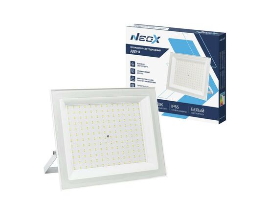 968051 - ASD/NEOX прожектор св/д  ДДО-8 150W(15000lm) 6500K 6K 266x216x27 алюминий/белый IP65 2г. 6684 (1)