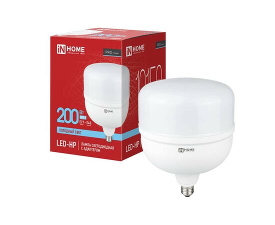 970349 - ASD/InHome лампа св/д высокомощн. E27 200W (19150lm) 6500К 6K 230V с адапт. E40 240x180 HP-PRO 6547 (1)