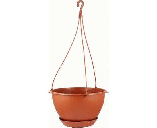 970527 - Горшок для цветов на подвесе 4,5л,d=23см,поддон фиксируемый,Athena терракот,IG146110031/ InGreen (1)