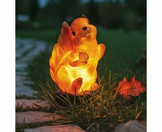 986301 - Uniel св-к на солн.батарее Белка-1 1LED h=40см пластик/полирез USL-S-835/PM410 SQUIRREL-1 (1)