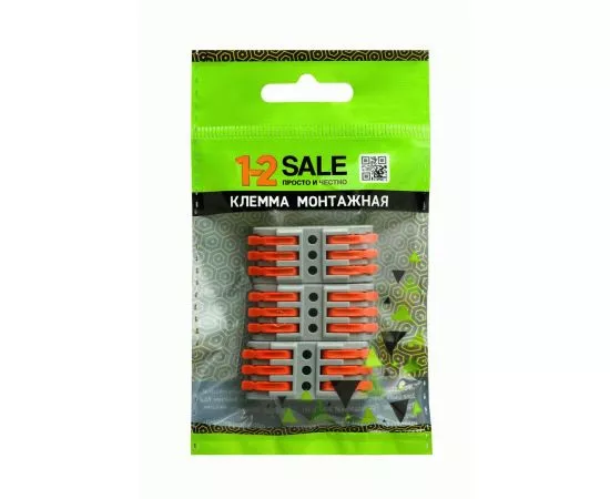 955942 - 1-2.sale клемма проходная СМК 222-423 с рычагом 3х2,5(4)мм2, 32А (уп.3шт, цена за шт) E1M 955942 (1)