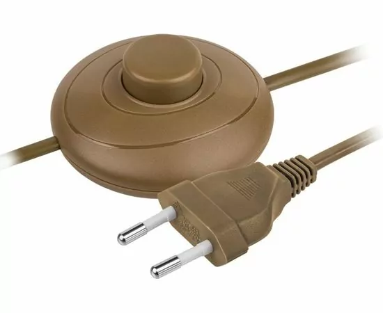 652919 - Navigator сет. удл.-шнур для торшера с ножным выкл. 1.7м NPS-FS01-170-2x0.5-BR корич. 61718 (1)