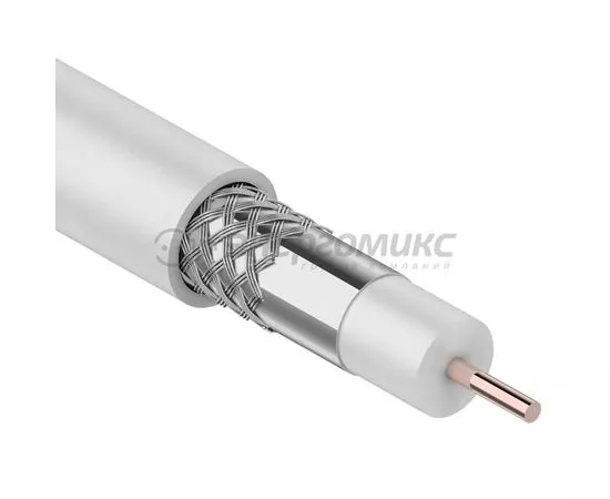288880 - REXANT кабель коакс. RG-6U, 75 Ом, CCS (оплетка Al 64%) белый, 100м (цена за бухту) 01-2201 (1)
