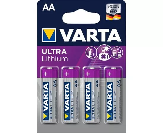 296923 - Элемент питания Varta 6106.301.404 Ultra Lithium FR6/316 BL4 (1)