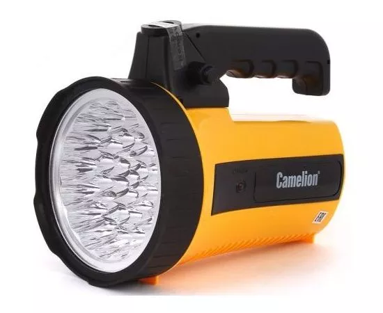 327179 - Camelion фонарь-прожектор LED29315 (акк. 6V 4Ah) 35св/д 2W(88lm), желтый+черный/пластик. з/у 220V (1)