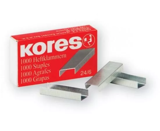 56407 - Скобы д/степлера N10 никелированные (2-20 лист.) 1000 шт в упаковке Kores 60914 (1)