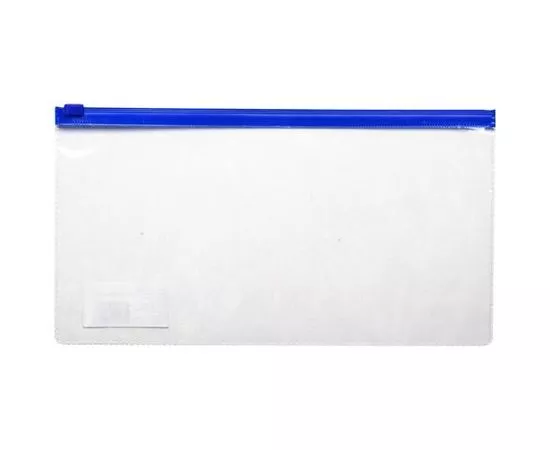 431277 - Папка конверт на молнии д/билетов 250*130mm,110мкм синий (1)