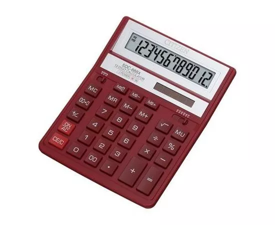 435191 - Калькулятор CITIZEN бух. SDC-888XRD,12 разр, бордовый (1)