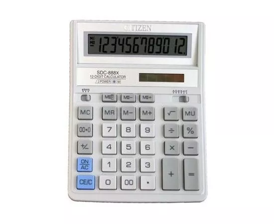 435192 - Калькулятор CITIZEN бух. SDC-888XWH, 12 разр, белый (1)