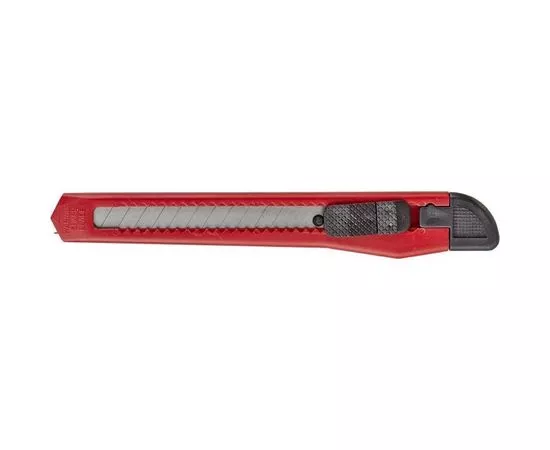 570887 - Нож канцелярский  9мм Attache с фиксатором, полибег, цв.красный 416328 (1)