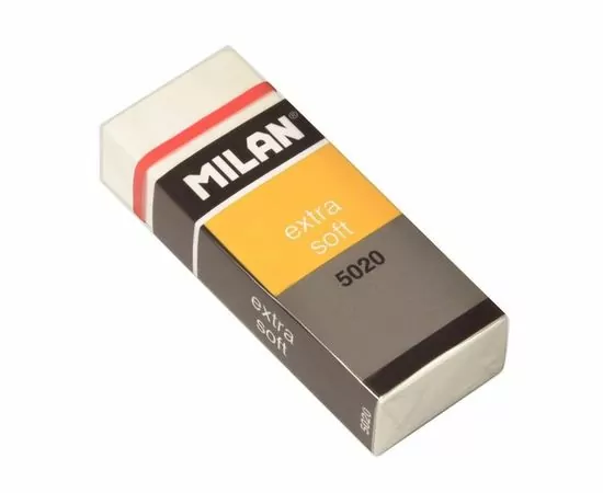 701286 - Ластик пластик. Milan Extra Soft 5020, карт. держатель, белый арт.  973209 (1)