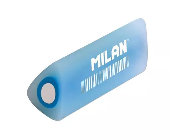 701289 - Ластик пластик. Milan PPMF30, треугольный, полупрозрачный, голубой арт. 973233 (1)