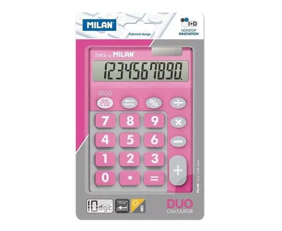 701351 - Калькулятор Milan 10-разряд, в чехле, двойное питание, розовый 150610TDPBL арт. 973138 (1)