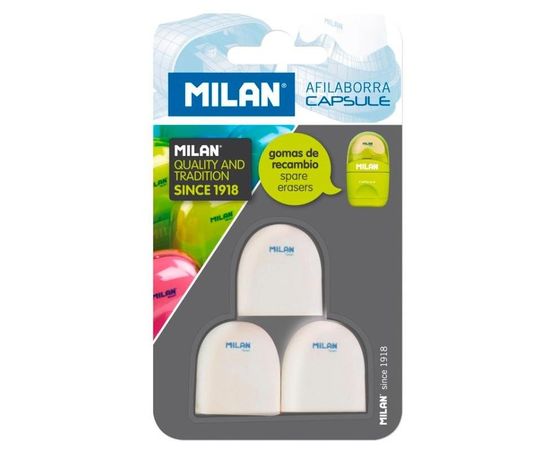 701368 - Ластик Milan CAPSULE для ластикоточилки, каучук, 3 шт в блистере (BNM10258) арт. 973170 (1)