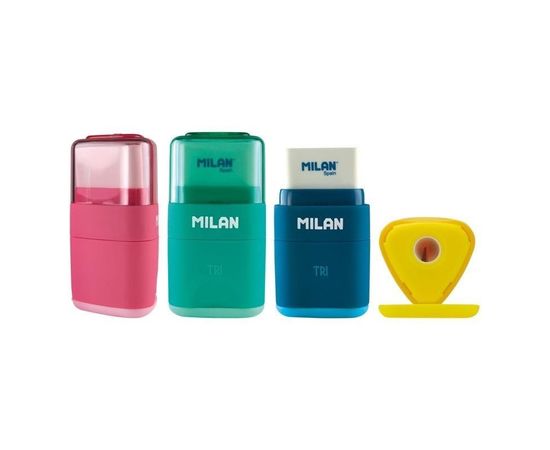 701375 - Ластик-точилка Milan TRI, пластик, цвет в ассорт. 4700116 арт. 973159 (1)