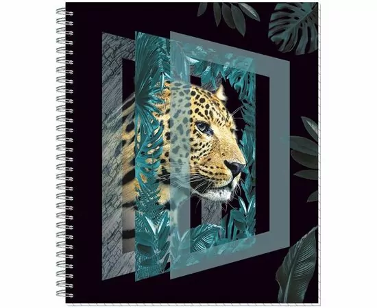 701471 - Тетрадь №1 School Леопард,А5,80л,пружин,обл.мел.картон,цв.печ,УФ-лак 810664 (1)