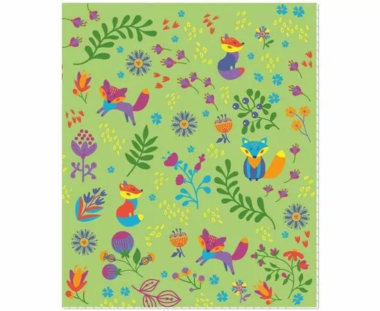 701483 - Тетрадь №1 School Лисички салатовый, 18л,кл., скрепка 850546 (1)