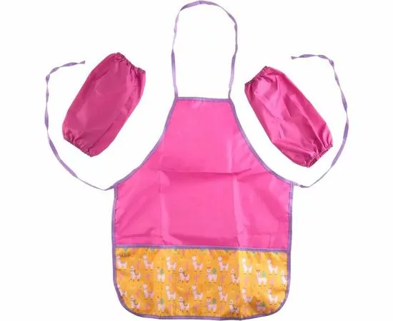 701550 - Фартук д/труда №1 School Ламы 44x54 см, 2 кармана, нарукавники 1008045 (1)