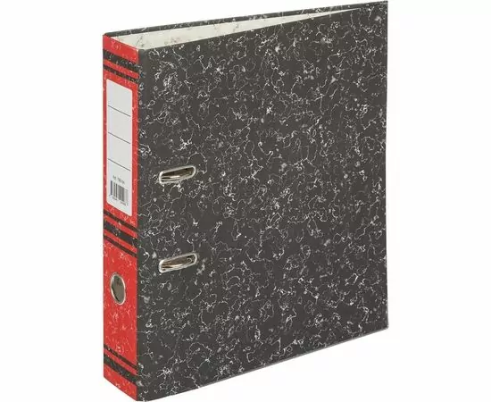 701938 - Папка регистратор 75 мм (+/- 5 мм)мрамор,мет.уг.,красный корешок 786164 (1)