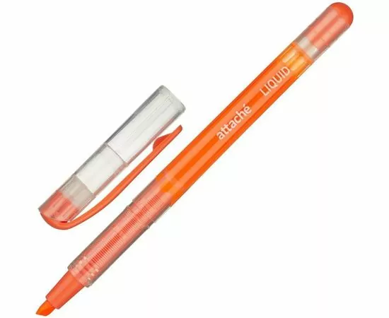 702082 - Маркер выделитель текста Attache Liquid 1-4мм жидкие чернила оранжевый 892711 (1)