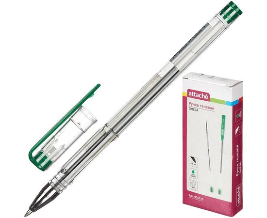 702110 - Ручка гелевая Attache зеленый стерж., 0,5мм, без манж. 901710 (1)