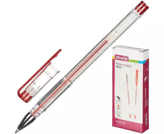 702111 - Ручка гелевая Attache красный стерж., 0,5мм, без манж. 901709 (1)