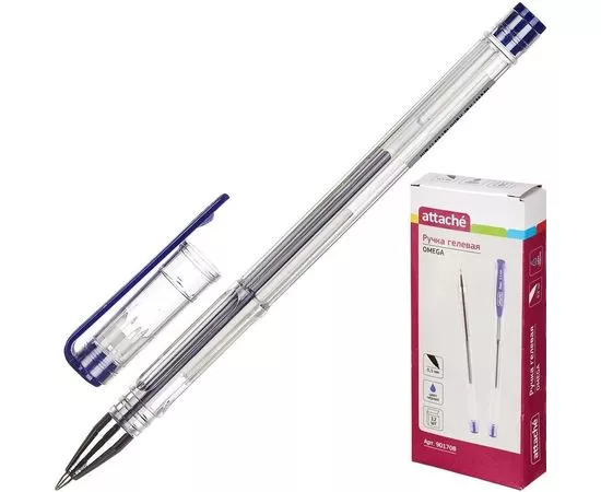 702112 - Ручка гелевая Attache синий стерж., 0,5мм, без манж. 901708 (1)