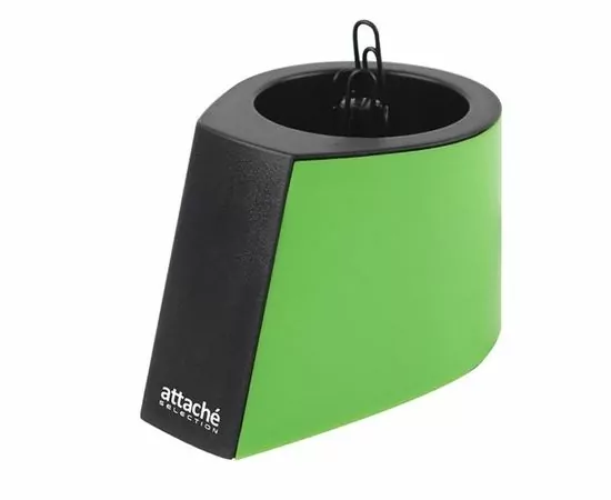 702381 - Скрепочница магнитная Attache Selection, цвет черный/зеленый 809693 (1)