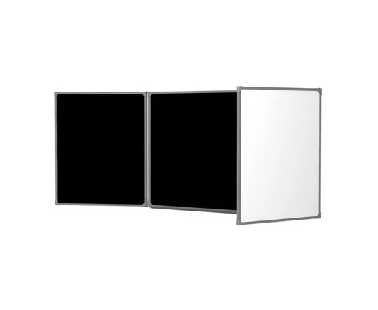 702469 - Доска магнитно-меловая Доска магнитно-комбинированная меловая 3-эл.100x300 см(2-створч)черный(бел) 8 (1)
