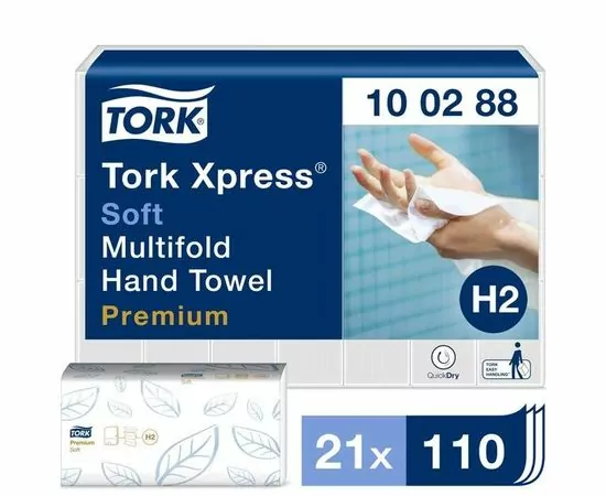 752375 - Полотенца бумажные д/держ.Tork Н2 Premium 2сл.110л*21пач/уп 100288 441046 (1)
