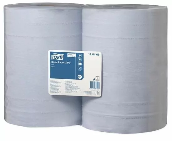 752410 - Бумага протирочная Tork W1 2 сл.1000лx2рул/уп голубая 128408 351978 (1)