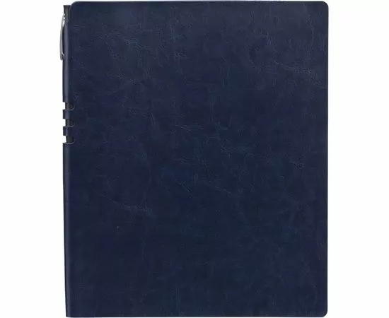 752665 - Бизнес-тетрадь Attache Light Book А4 96л,клетка,цв.срез, кожзам темно-синий 1001819 (1)